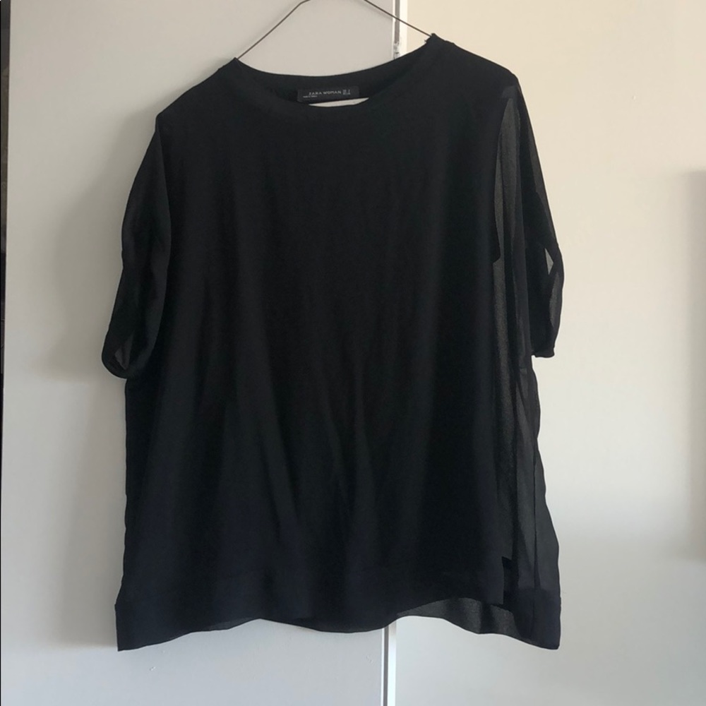 Black Zara woman work blouse